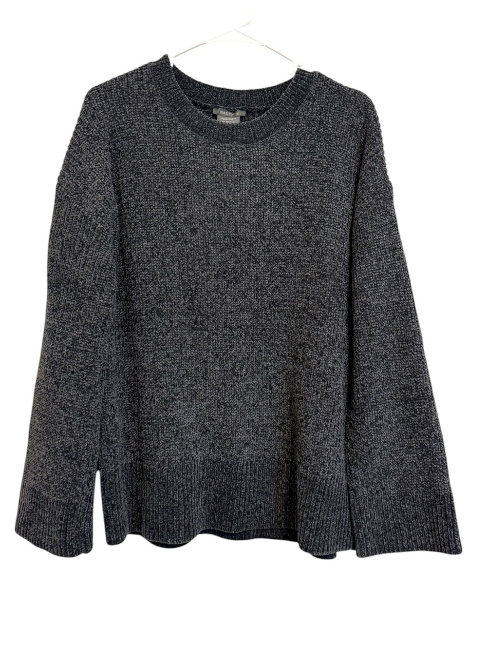2/$30 Matty M Chenille Crew Neck Sweater Gray Size Medium NWT Soft Cozy Knit
